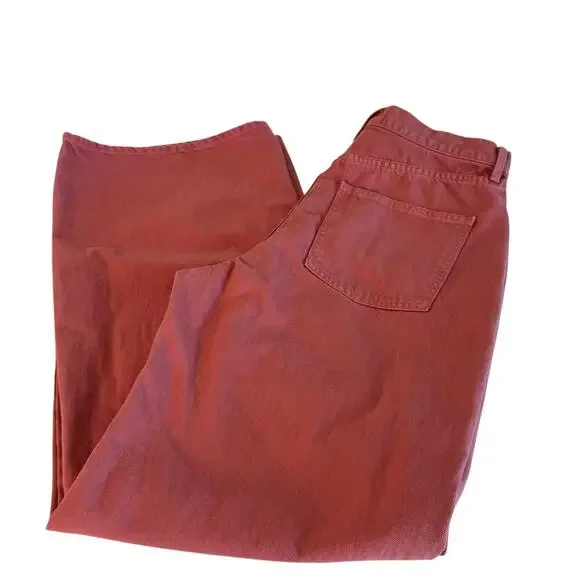 Veronica Beard Taylor Wide Leg Jeans Size 31 High Rise Terracotta Orange - Picture 10 of 12